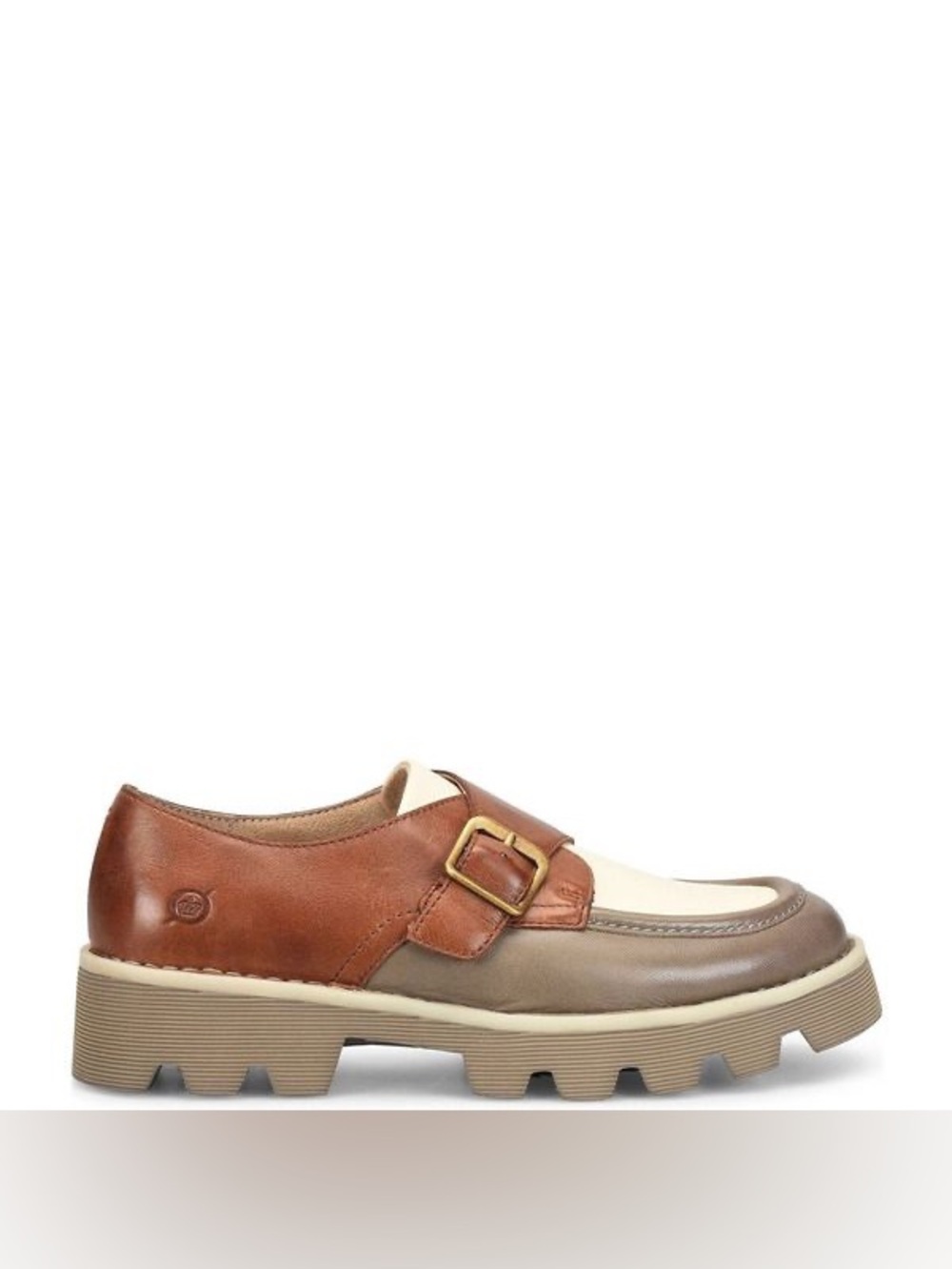 NWT Born Sammi Leather Monk Strap Lugged Platform Loafers Sz 6,5 - Picture 4 of 16